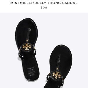 Tory Burch Mini Miller Black Thong Sandals. Size 5